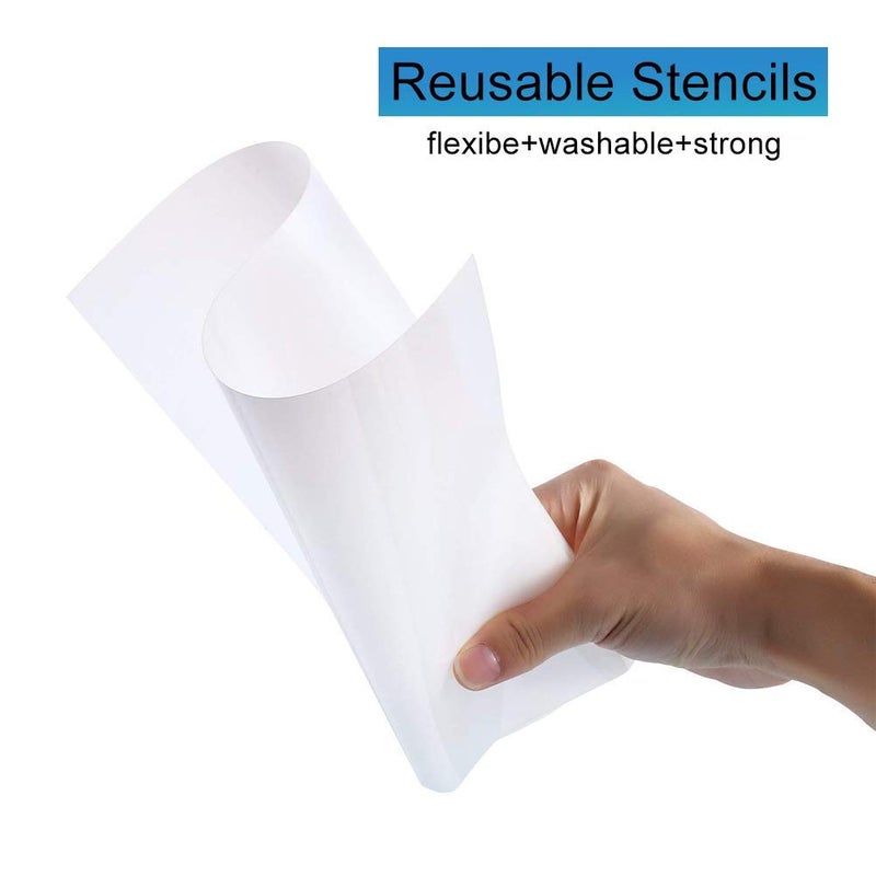 Aulufft 15 Pcs 7.5 mil Blank Stencil,12" x 12" Milky Translucent PET Stencils Sheets,Square Stencil Template Reusable Template Material for Making Your Own Stencils - Image 5